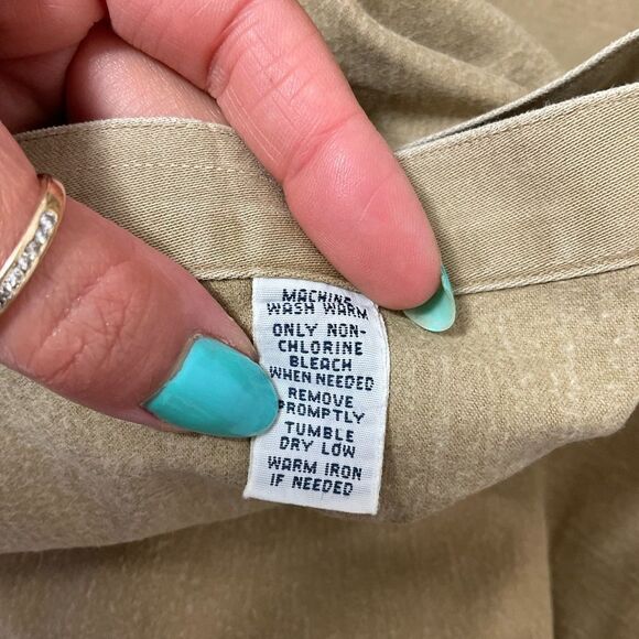 Rare Polo By Ralph Lauren Cotton Pheasant Patch Back Graphic Print Shirt Khaki L - Picture 15 of 17